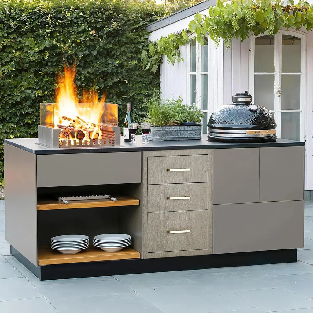 15.6" W x 20.5" H x 20.3" D Stainless Steel Outdoor Kitchen Triple Drawers – Heavy-Duty Weather-Resistant Cabinet with Handles, Flush Mount for BBQ Island & Patio Grill